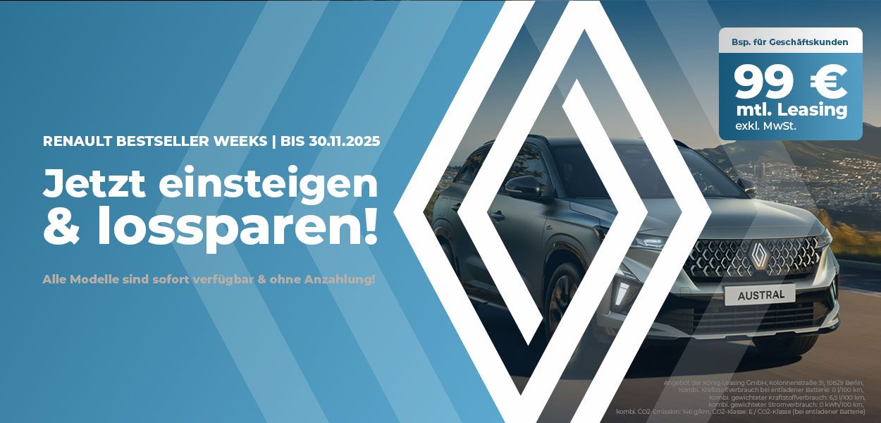 Renault Bestseller-Weeks – jetzt einsteigen und durchstarten!