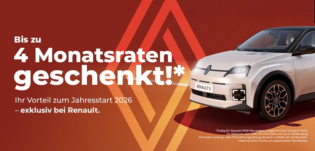 Renault schenkt Ihnen die Raten – starten Sie 2026 mit einem Vorteil