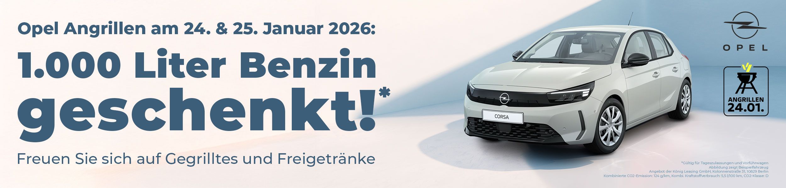 Opel Angrillen am 24. & 25. Januar mit 1.000 Liter Benzin geschenkt