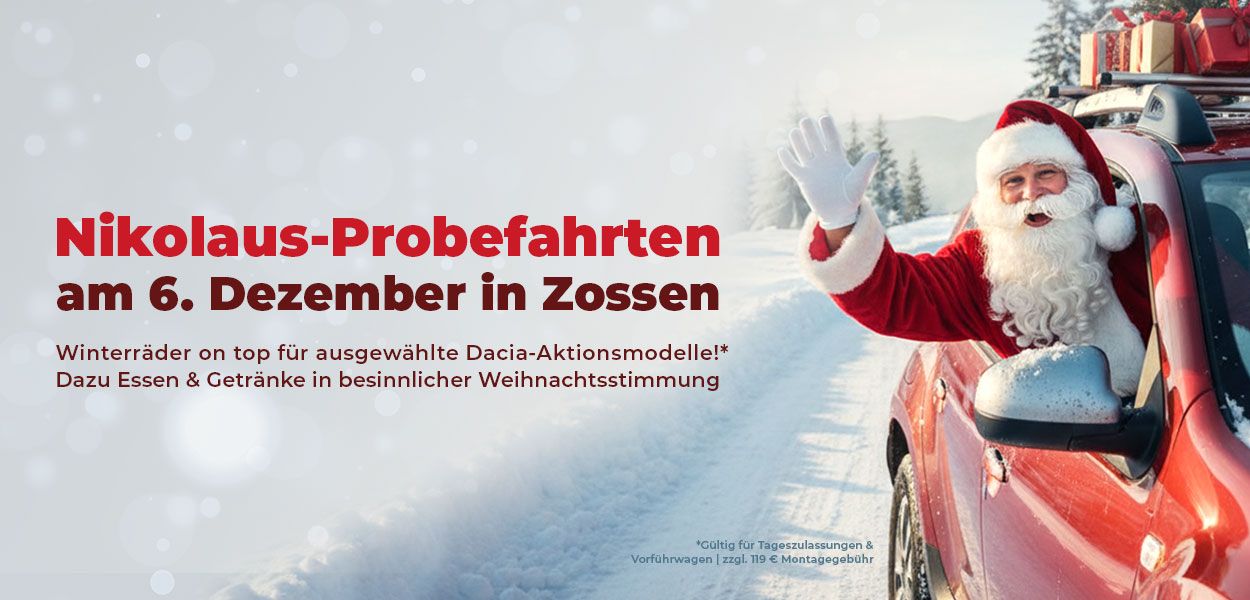 Nikolaustag in Zossen – entdecken Sie unsere Dacia-Highlights