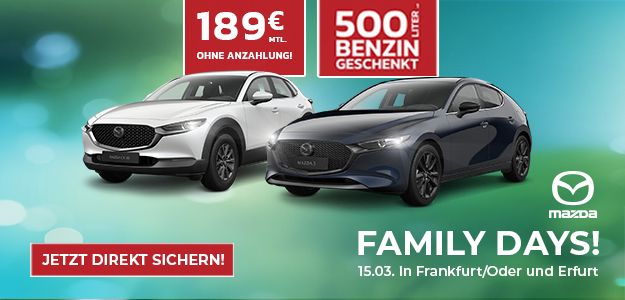 Mazda Family Days am 15. März – Jetzt den Mazda CX-30 erleben!