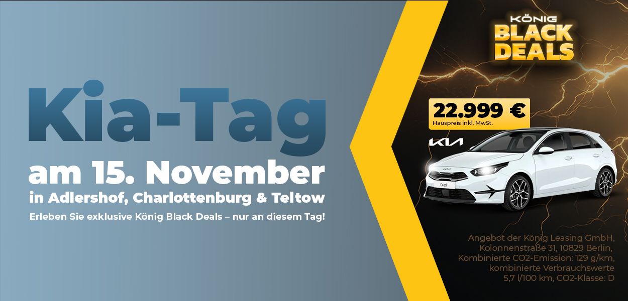 Der Kia-Tag am 15. November in Adlershof, Charlottenburg & Teltow!