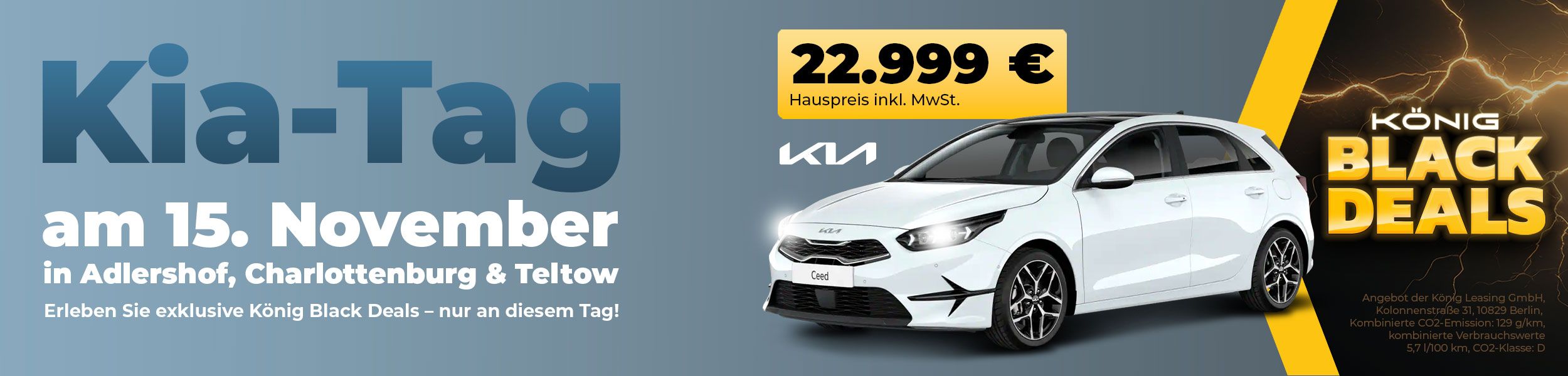 Der Kia-Tag am 15. November in Adlershof, Charlottenburg & Teltow!